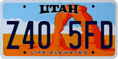 UT license plate Z405FD