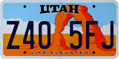 UT license plate Z405FJ