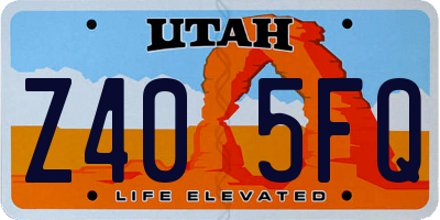 UT license plate Z405FQ