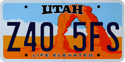 UT license plate Z405FS