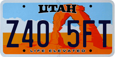 UT license plate Z405FT
