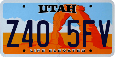 UT license plate Z405FV