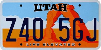UT license plate Z405GJ