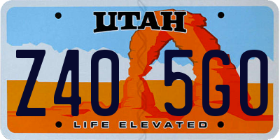 UT license plate Z405GO