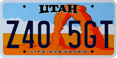 UT license plate Z405GT