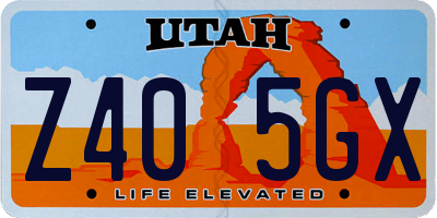 UT license plate Z405GX