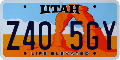 UT license plate Z405GY