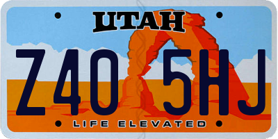 UT license plate Z405HJ