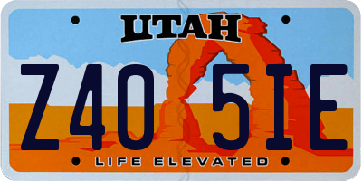 UT license plate Z405IE