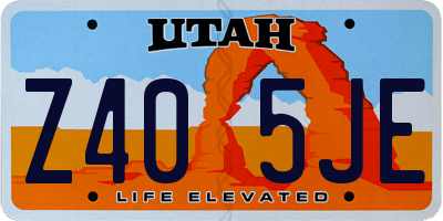 UT license plate Z405JE