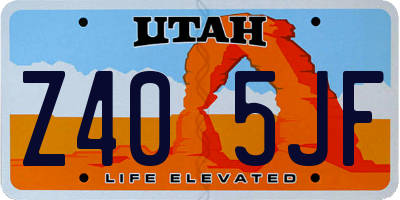 UT license plate Z405JF