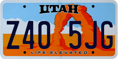 UT license plate Z405JG