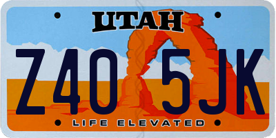 UT license plate Z405JK