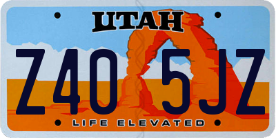 UT license plate Z405JZ