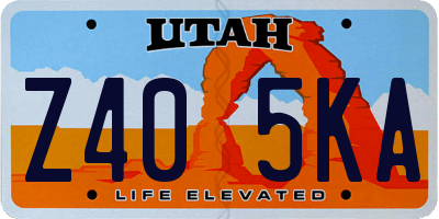 UT license plate Z405KA