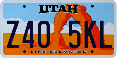 UT license plate Z405KL