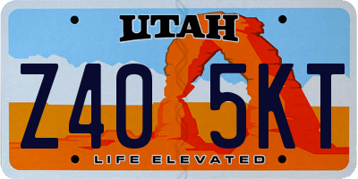 UT license plate Z405KT