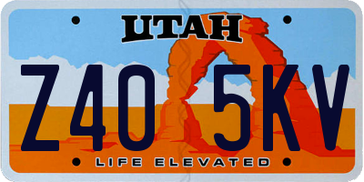 UT license plate Z405KV