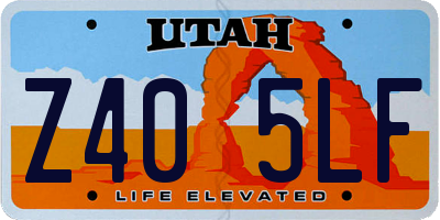 UT license plate Z405LF