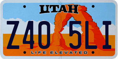UT license plate Z405LI