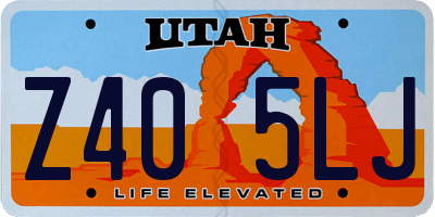 UT license plate Z405LJ