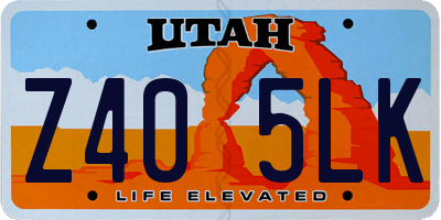 UT license plate Z405LK