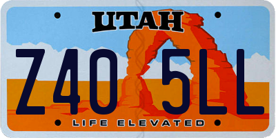UT license plate Z405LL