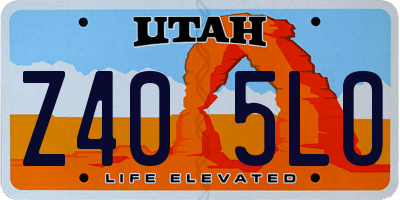 UT license plate Z405LO