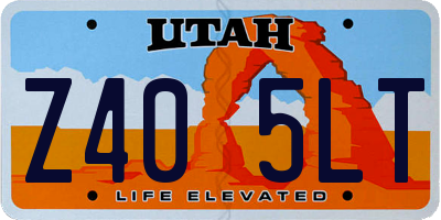 UT license plate Z405LT
