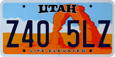 UT license plate Z405LZ
