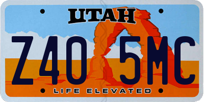 UT license plate Z405MC