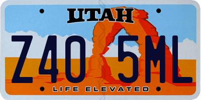 UT license plate Z405ML