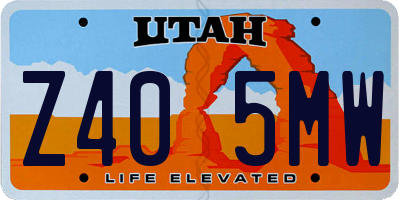 UT license plate Z405MW