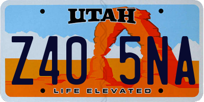 UT license plate Z405NA
