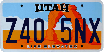 UT license plate Z405NX