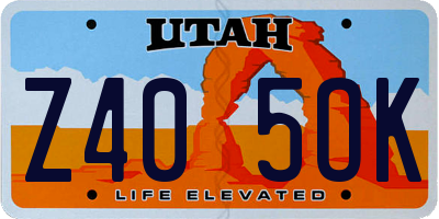UT license plate Z405OK