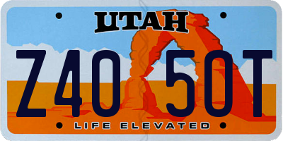UT license plate Z405OT