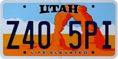 UT license plate Z405PI