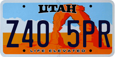 UT license plate Z405PR