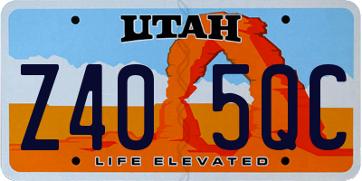 UT license plate Z405QC