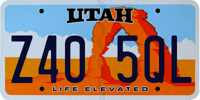 UT license plate Z405QL