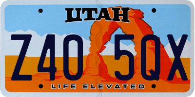 UT license plate Z405QX
