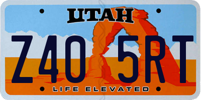 UT license plate Z405RT