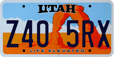 UT license plate Z405RX