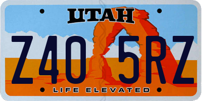 UT license plate Z405RZ