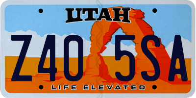 UT license plate Z405SA