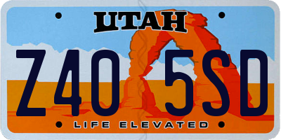 UT license plate Z405SD