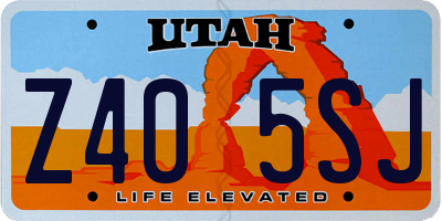 UT license plate Z405SJ