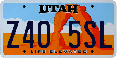 UT license plate Z405SL