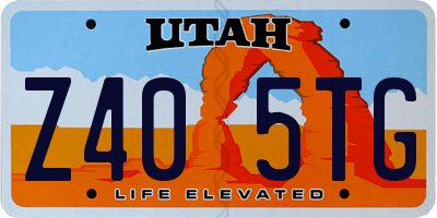 UT license plate Z405TG
